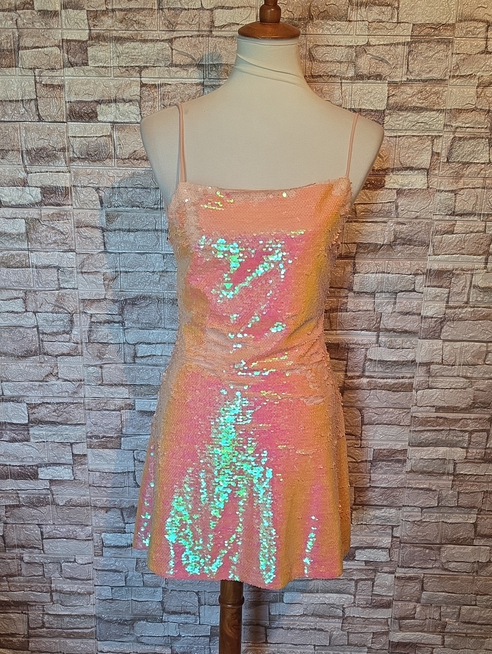 Kimchi Blue Peach Sequin Mini Dress